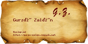 Gurzó Zalán névjegykártya